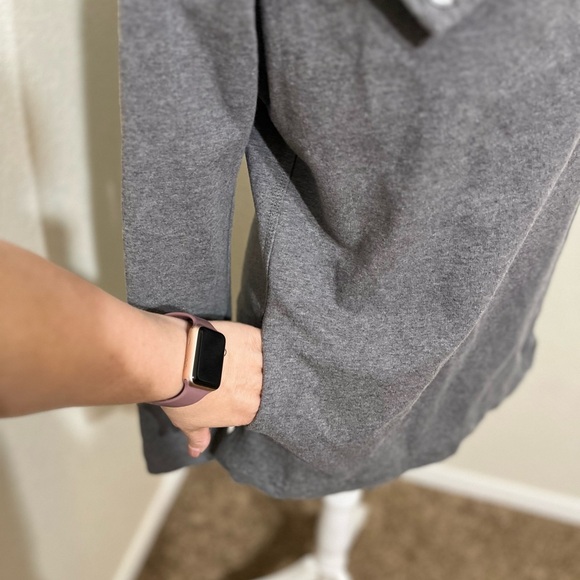 ❄️ ⛄️ Lululemon Savasana Wrap Charcoal Grey Strata Stripe Lined Sz 4 Thumbholes - Picture 9 of 9